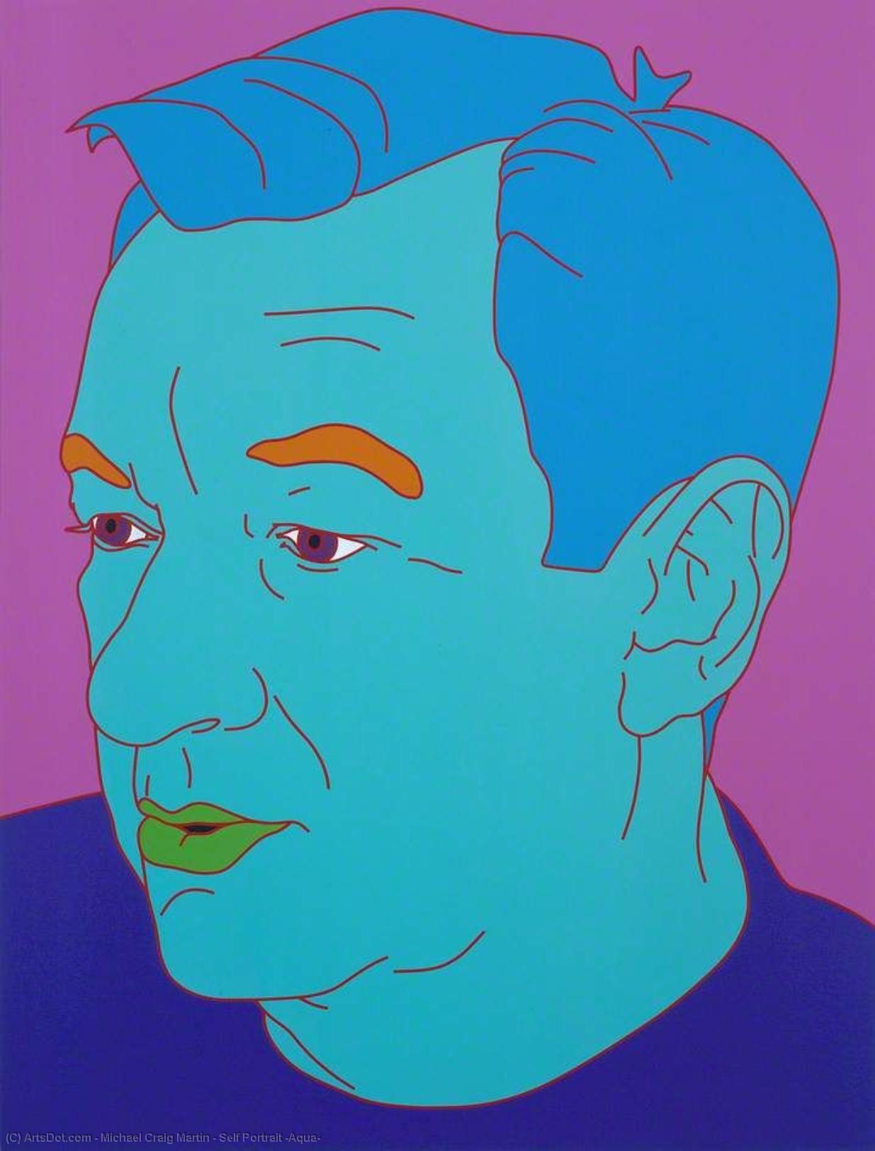 WikiOO.org - אנציקלופדיה לאמנויות יפות - ציור, יצירות אמנות Michael Craig Martin - Self Portrait (Aqua)