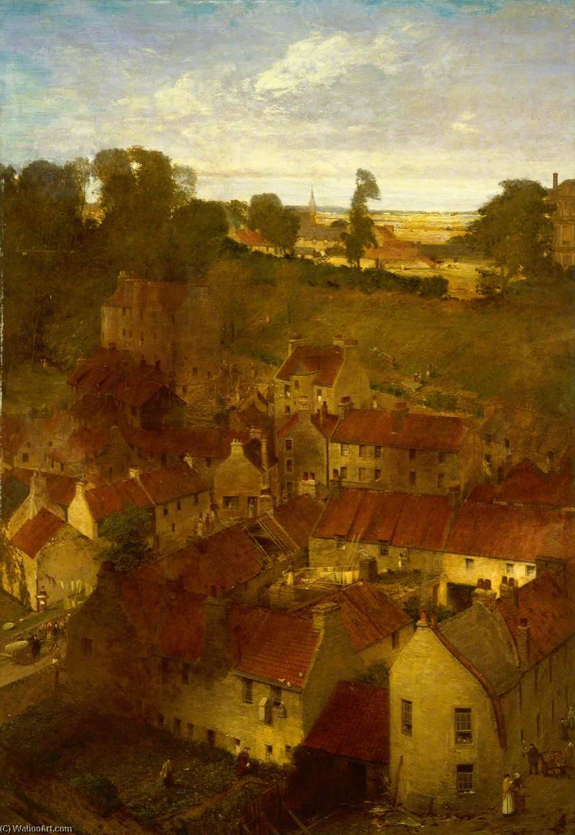 Wikioo.org - The Encyclopedia of Fine Arts - Painting, Artwork by William Fettes Douglas - The Village of the Water of Leith from a Window in Rothesay Terrace