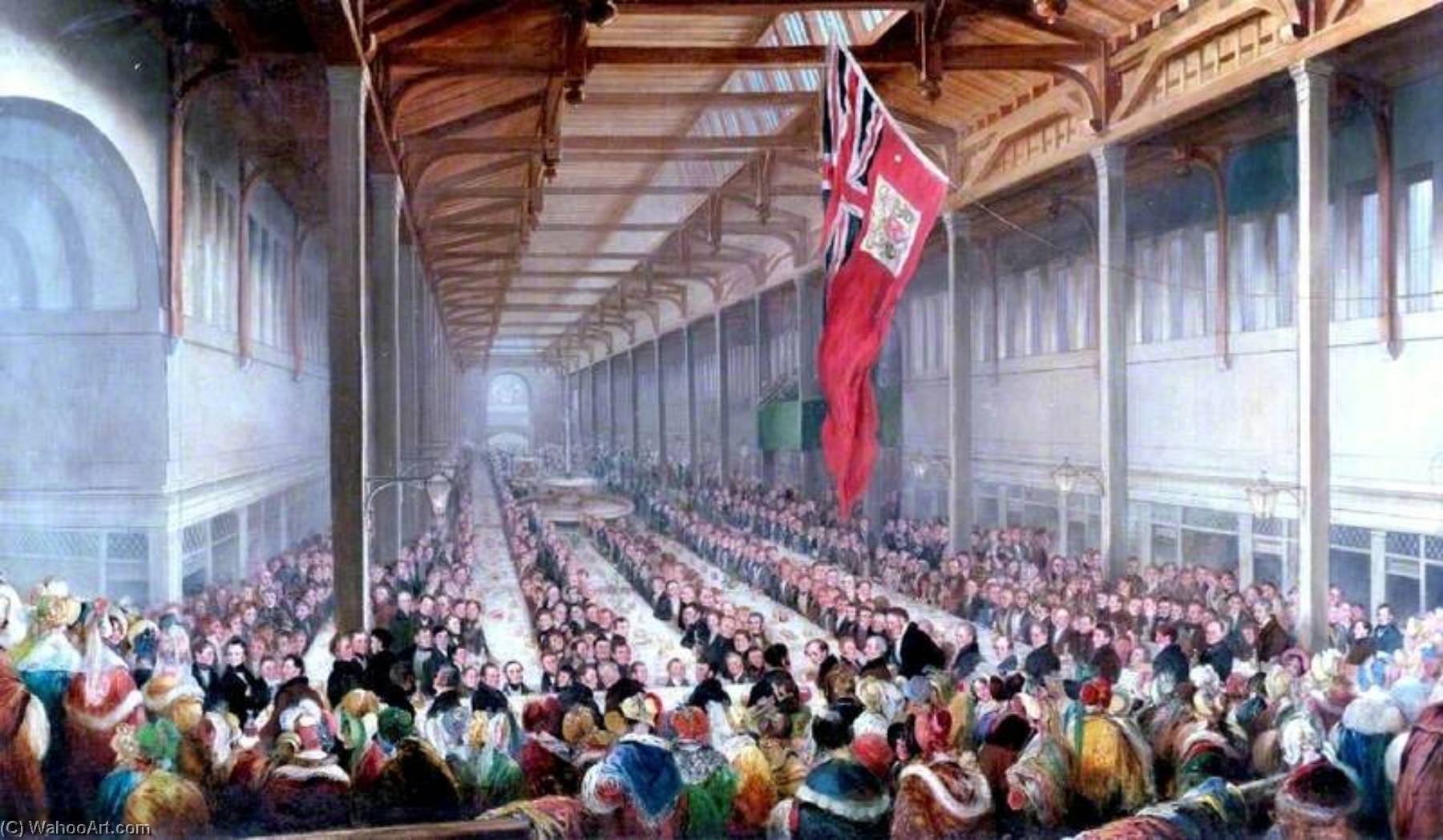 Wikioo.org - The Encyclopedia of Fine Arts - Painting, Artwork by Henry Perlee Parker - The Banquet Given on the Occasion of the Opening of the Grainger Market, Newcastle upon Tyne, 1835