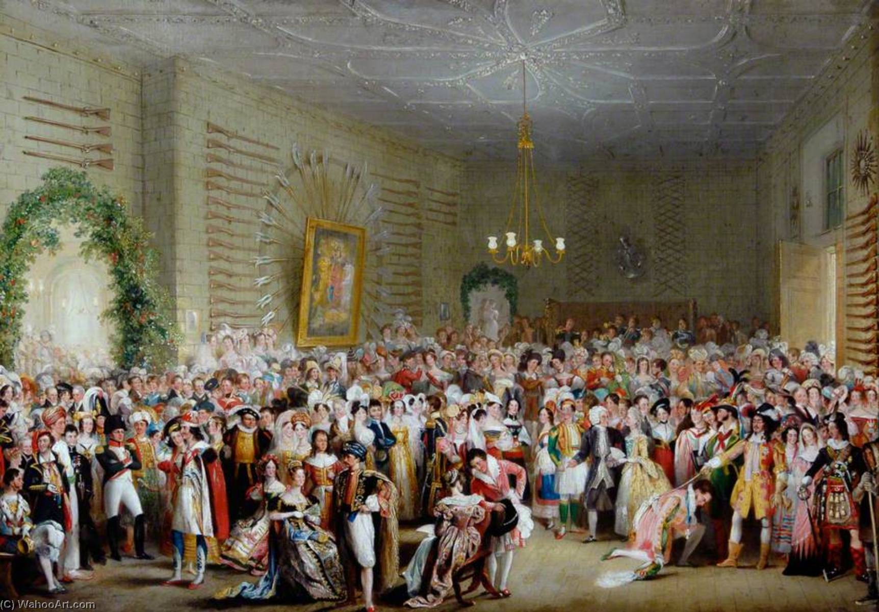 Wikioo.org - The Encyclopedia of Fine Arts - Painting, Artwork by Henry Perlee Parker - Fancy Dress Ball in The Mansion House, Coronation of William IV