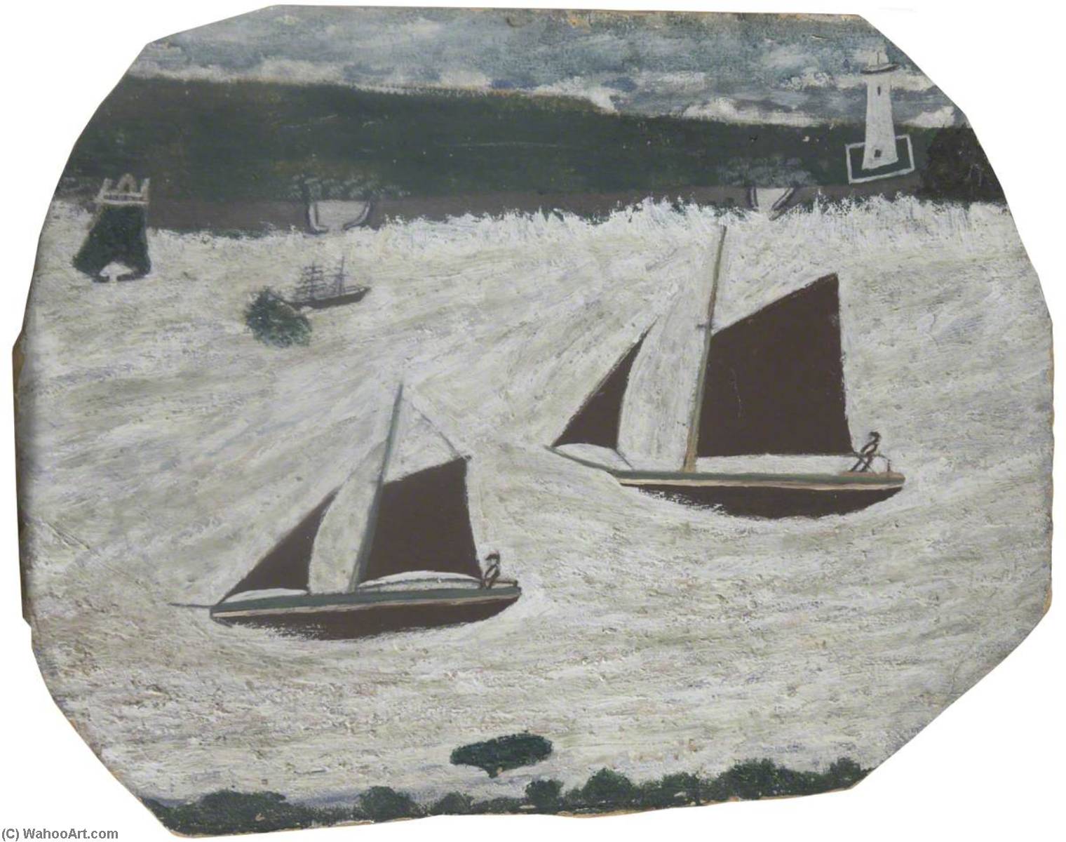 Wikioo.org - The Encyclopedia of Fine Arts - Painting, Artwork by Alfred Wallis - Mount's Bay