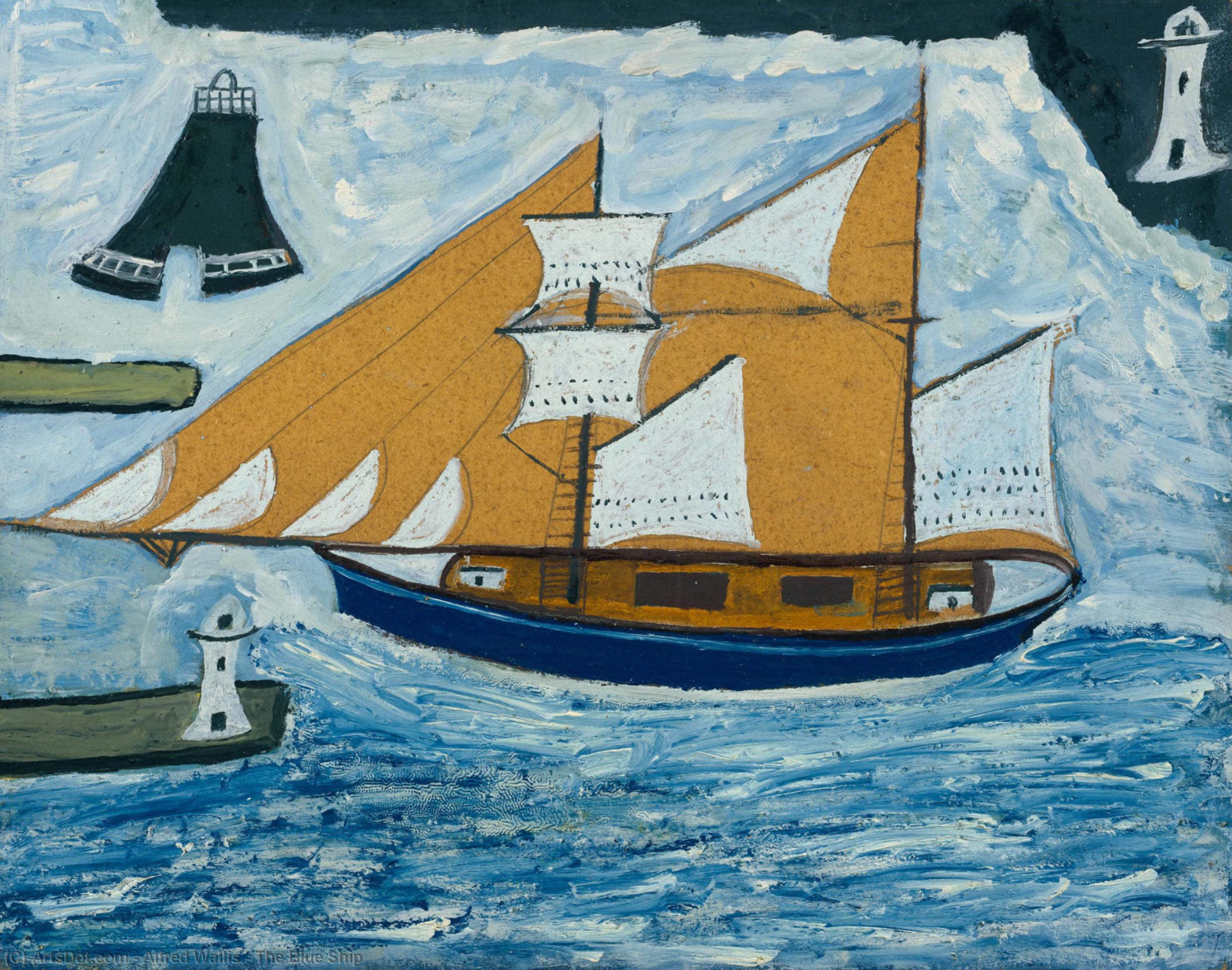 Wikioo.org - The Encyclopedia of Fine Arts - Painting, Artwork by Alfred Wallis - The Blue Ship