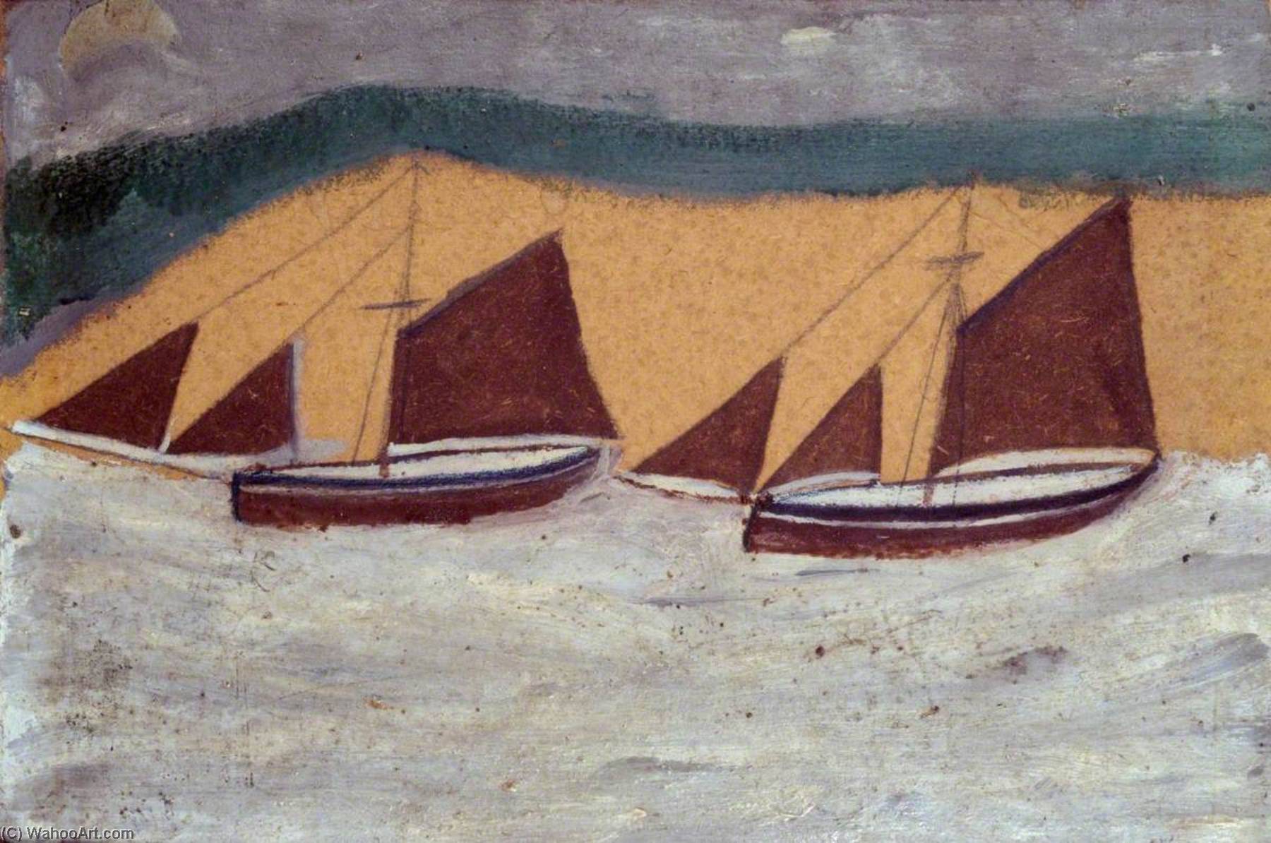 Wikioo.org - สารานุกรมวิจิตรศิลป์ - จิตรกรรม Alfred Wallis - Two Boats
