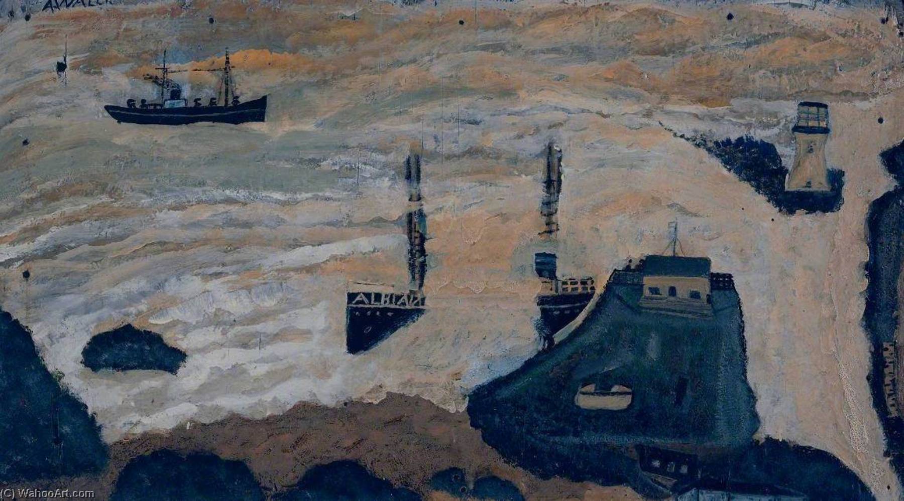Wikioo.org - The Encyclopedia of Fine Arts - Painting, Artwork by Alfred Wallis - Wreck of the Alba