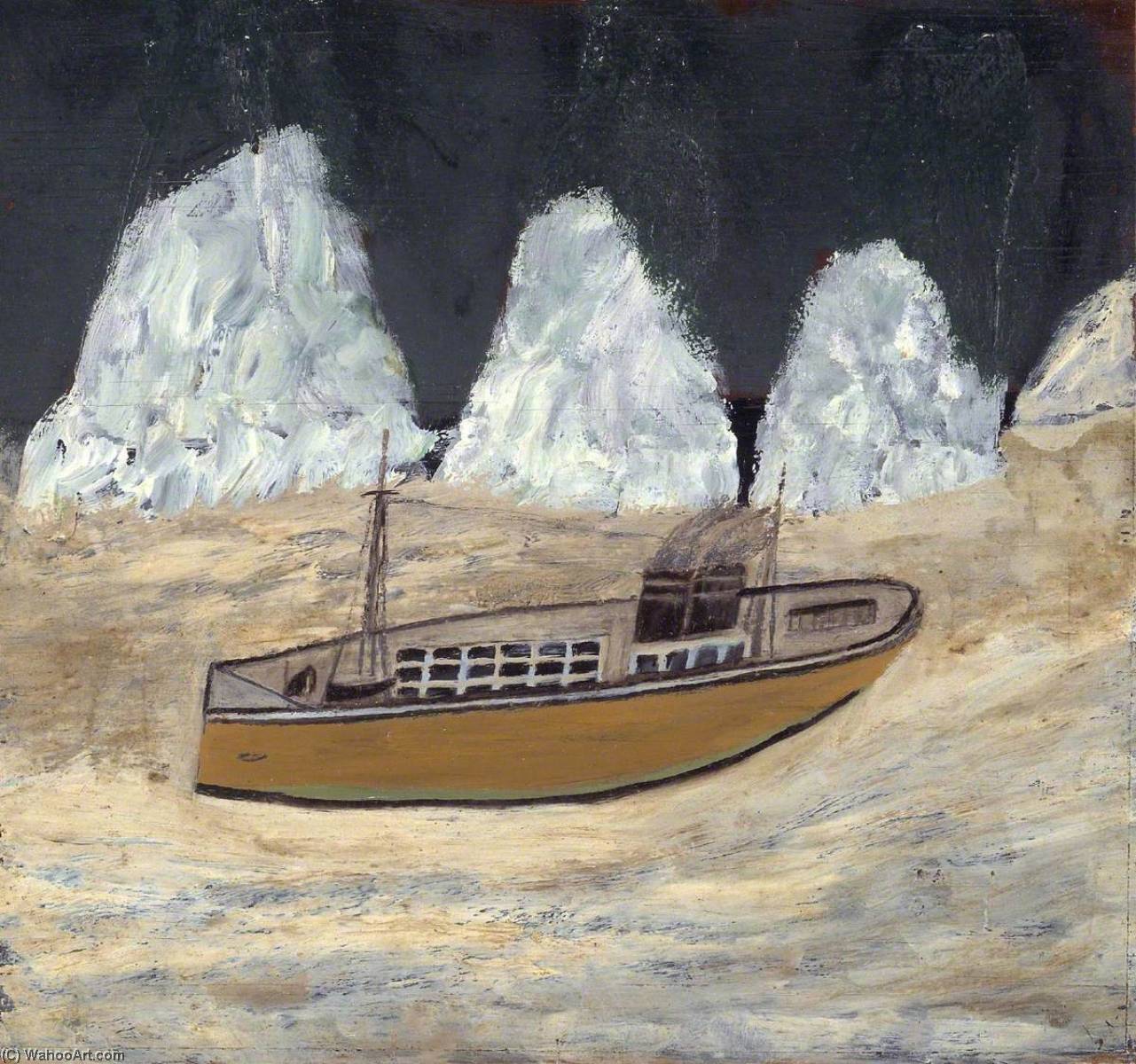 WikiOO.org - Encyclopedia of Fine Arts - Maľba, Artwork Alfred Wallis - Voyage to Labrador
