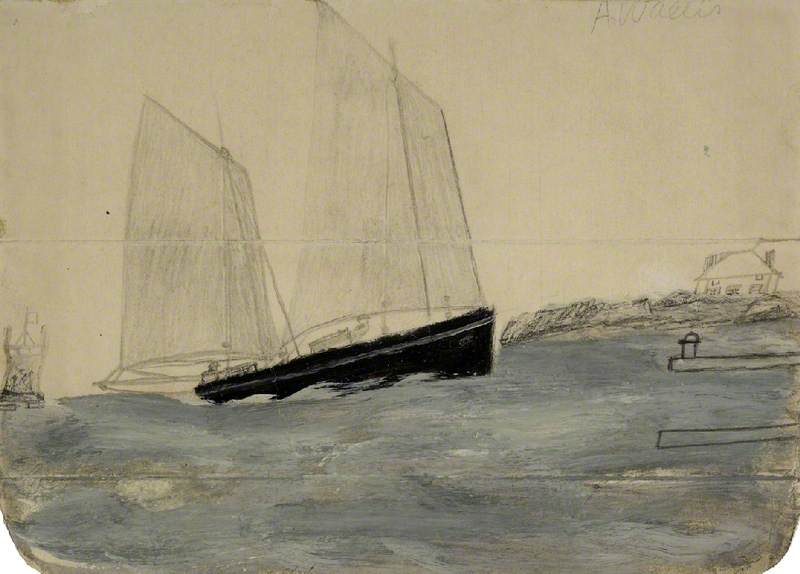 Wikioo.org - The Encyclopedia of Fine Arts - Painting, Artwork by Alfred Wallis - Two Masted Yawl