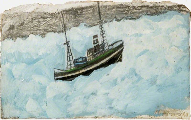 Wikioo.org - The Encyclopedia of Fine Arts - Painting, Artwork by Alfred Wallis - Fishing Boat