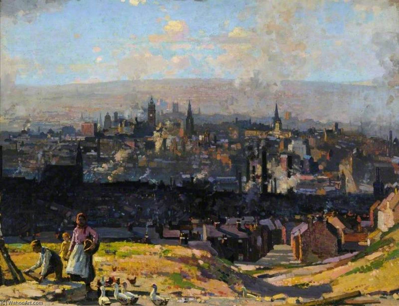 Wikioo.org - The Encyclopedia of Fine Arts - Painting, Artwork by Stanley Royle - Sheffield from the Park