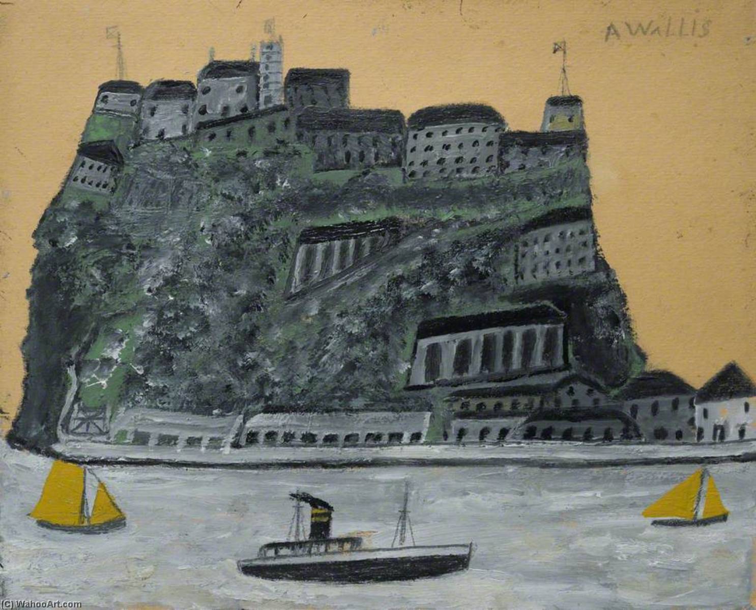 Wikioo.org - The Encyclopedia of Fine Arts - Painting, Artwork by Alfred Wallis - Gibraltar ( )