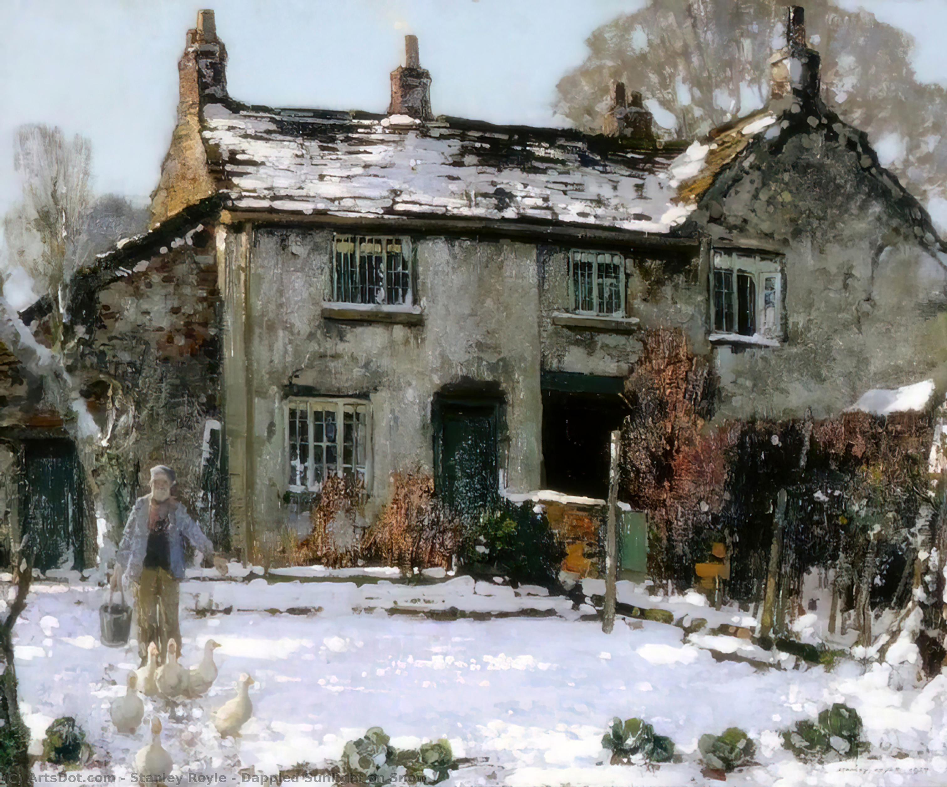 Wikioo.org - The Encyclopedia of Fine Arts - Painting, Artwork by Stanley Royle - Dappled Sunlight on Snow