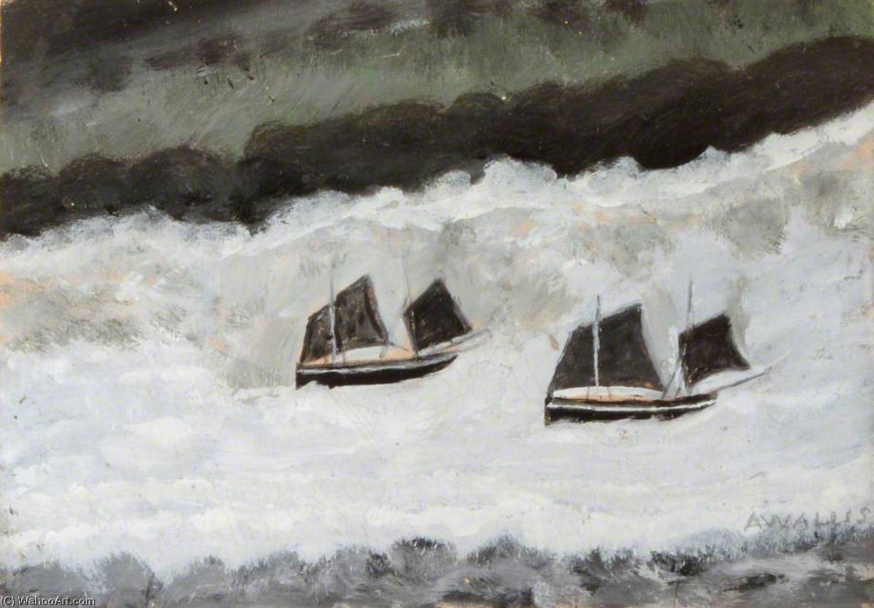 Wikioo.org - The Encyclopedia of Fine Arts - Painting, Artwork by Alfred Wallis - Sailing Boats