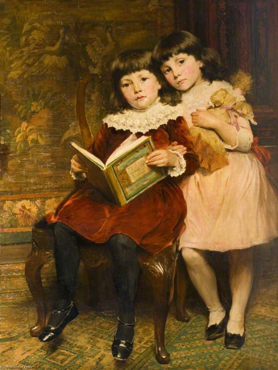 WikiOO.org - Encyclopedia of Fine Arts - Lukisan, Artwork William Ewart Lockhart - Theodora and Marjorie