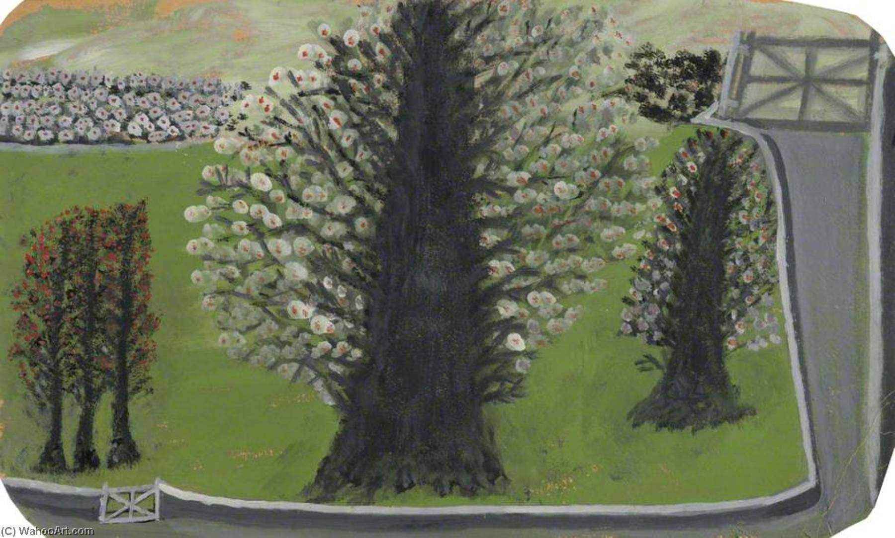 Wikioo.org - The Encyclopedia of Fine Arts - Painting, Artwork by Alfred Wallis - Flowering Trees