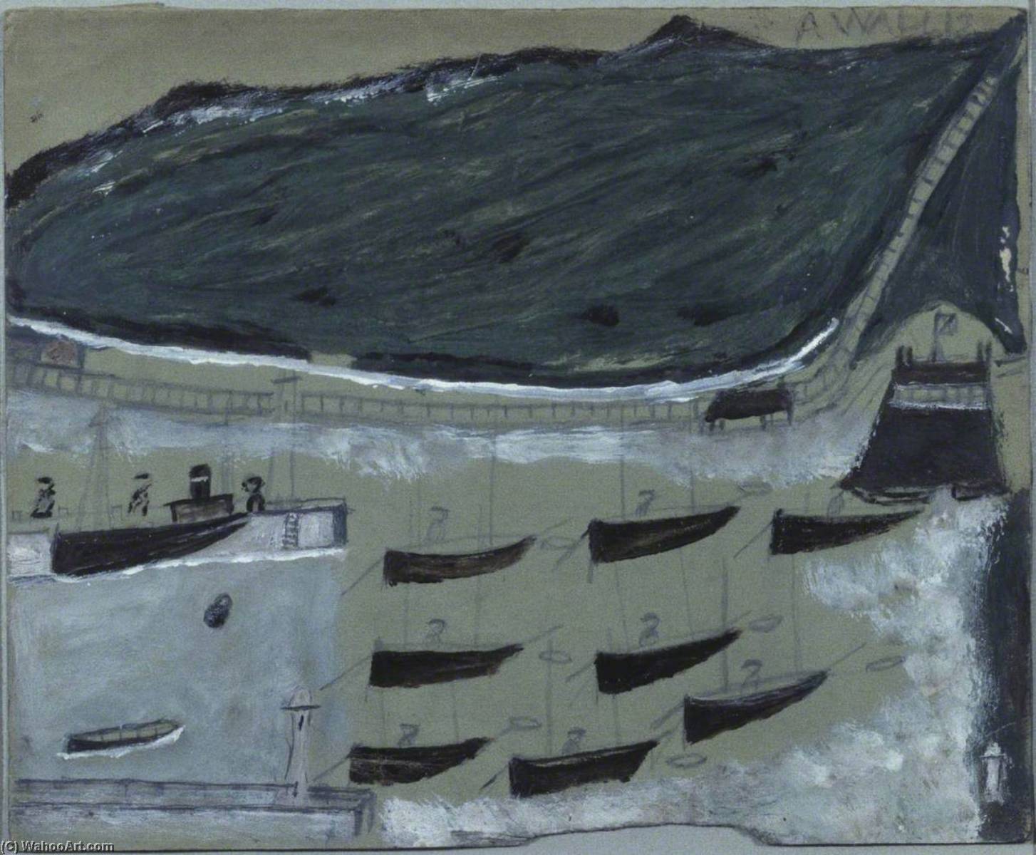 Wikioo.org - The Encyclopedia of Fine Arts - Painting, Artwork by Alfred Wallis - Boats at Rest in Mount's Bay