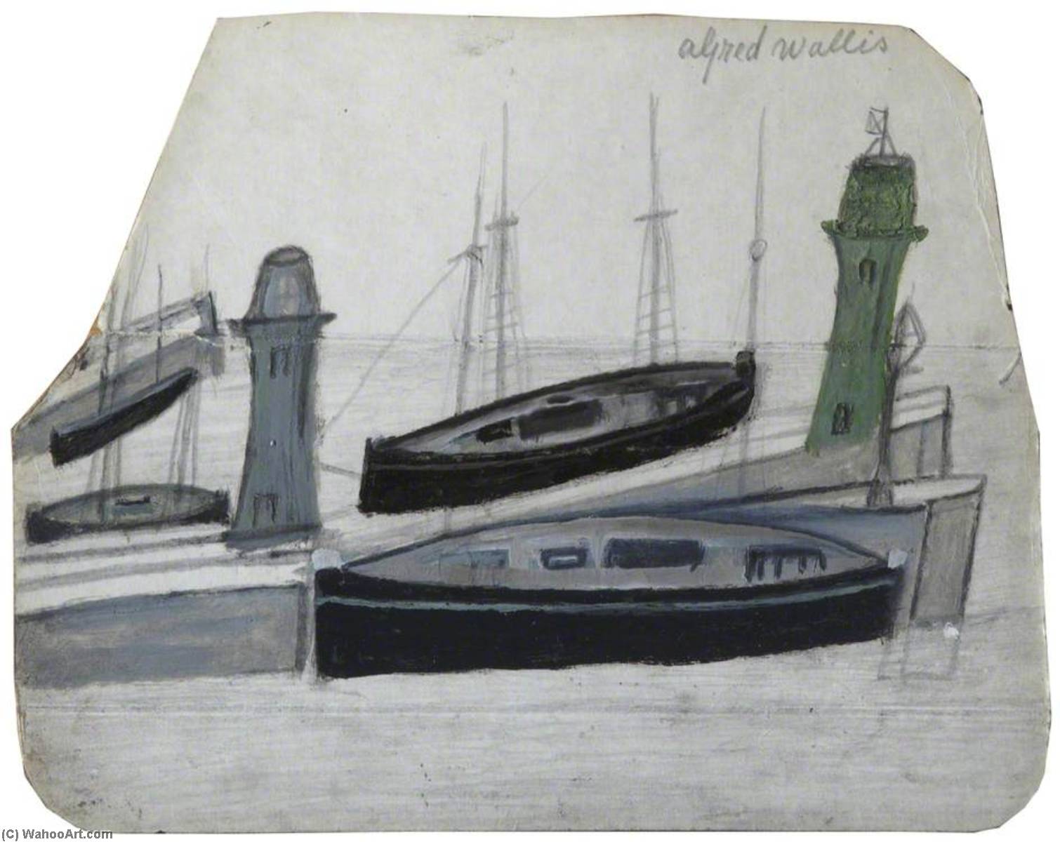 Wikioo.org - The Encyclopedia of Fine Arts - Painting, Artwork by Alfred Wallis - Boats
