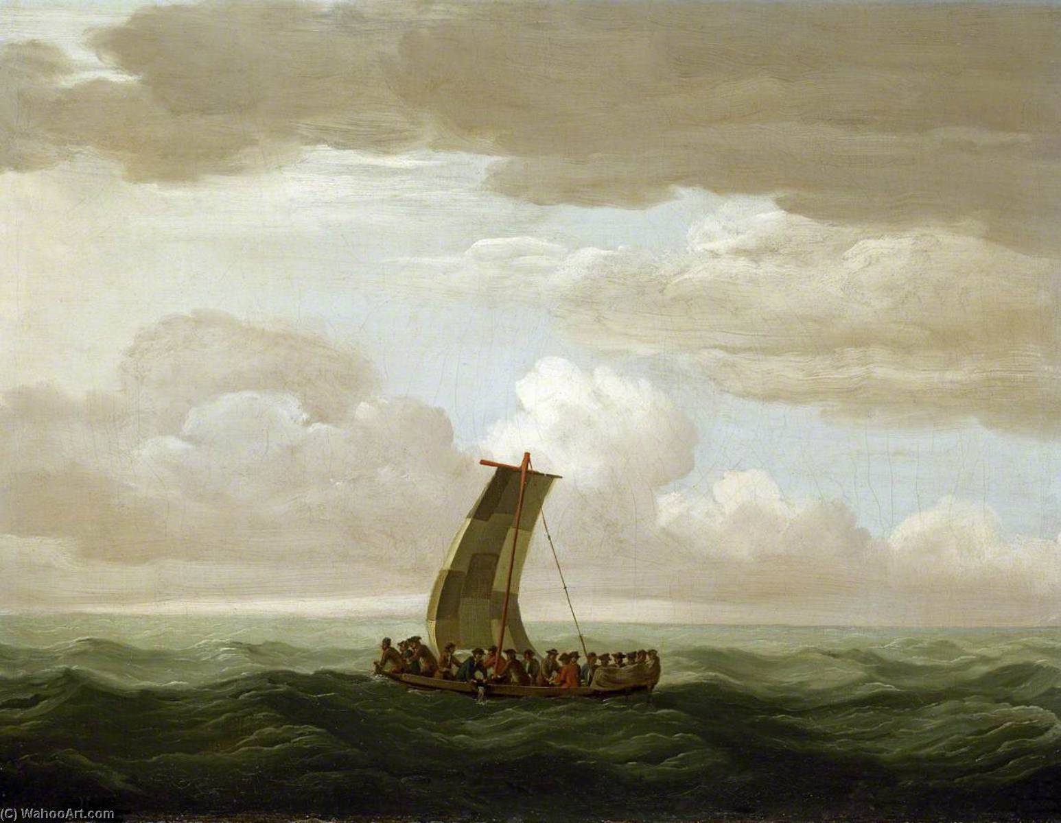 Wikioo.org - The Encyclopedia of Fine Arts - Painting, Artwork by John Cleveley The Elder - Escape from the 'Luxborough' Galley