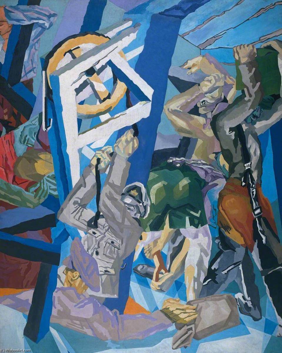 Wikioo.org - The Encyclopedia of Fine Arts - Painting, Artwork by David Garshen Bomberg - Study for 'Sappers at Work A Canadian Tunnelling Company, Hill 60, St Eloi'