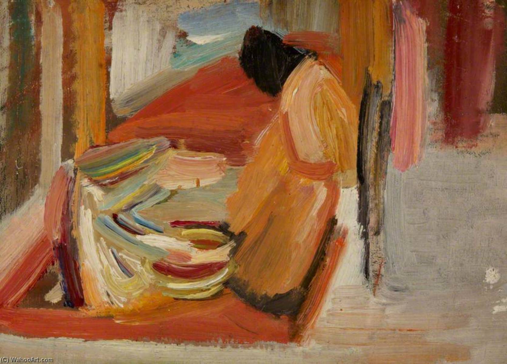 Wikioo.org - The Encyclopedia of Fine Arts - Painting, Artwork by David Garshen Bomberg - Washing of the Feet, Church of St James, Jerusalem