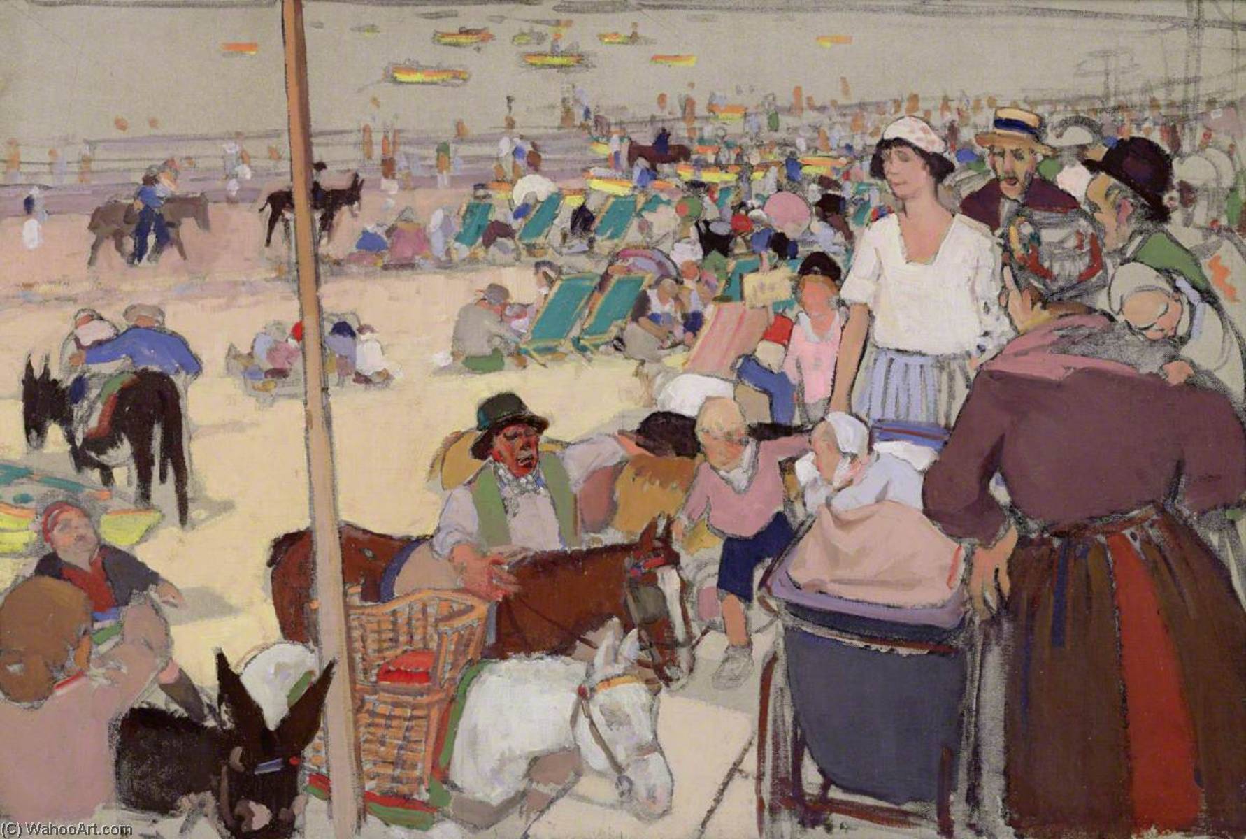 Wikioo.org - The Encyclopedia of Fine Arts - Painting, Artwork by David Macbeth Sutherland - Bank Holiday, Portobello Beach