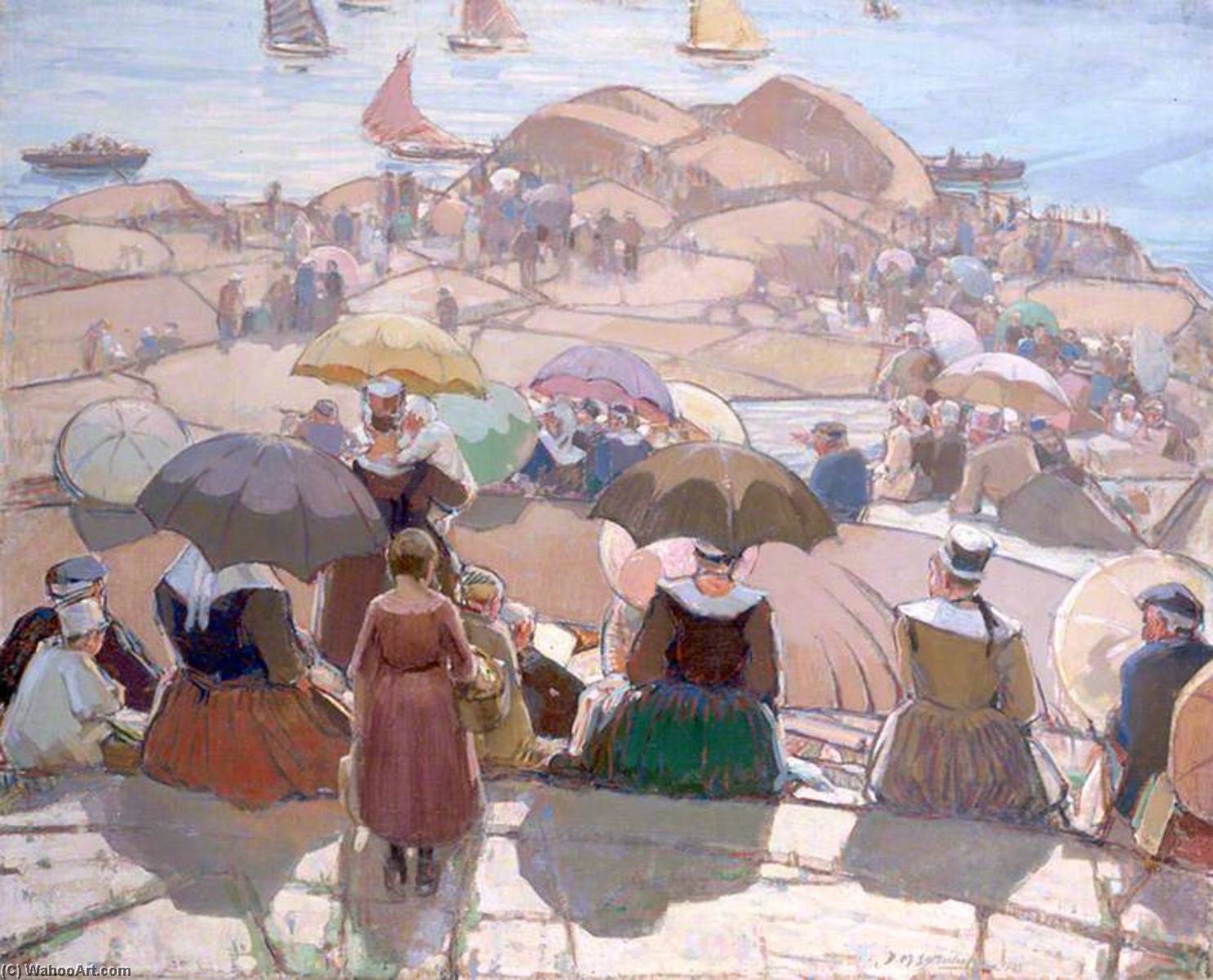 Wikioo.org - The Encyclopedia of Fine Arts - Painting, Artwork by David Macbeth Sutherland - The Fisherman's Regatta, Brittany, France