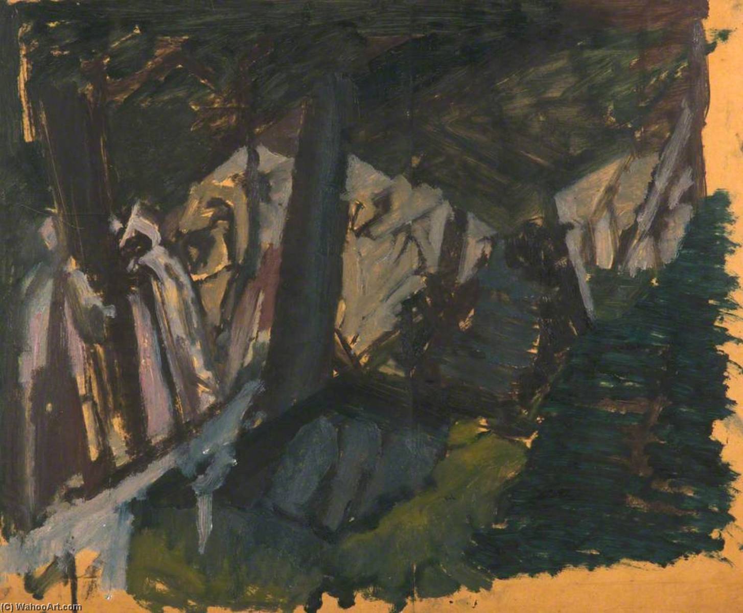 Wikioo.org - The Encyclopedia of Fine Arts - Painting, Artwork by David Garshen Bomberg - Underground Bomb Store