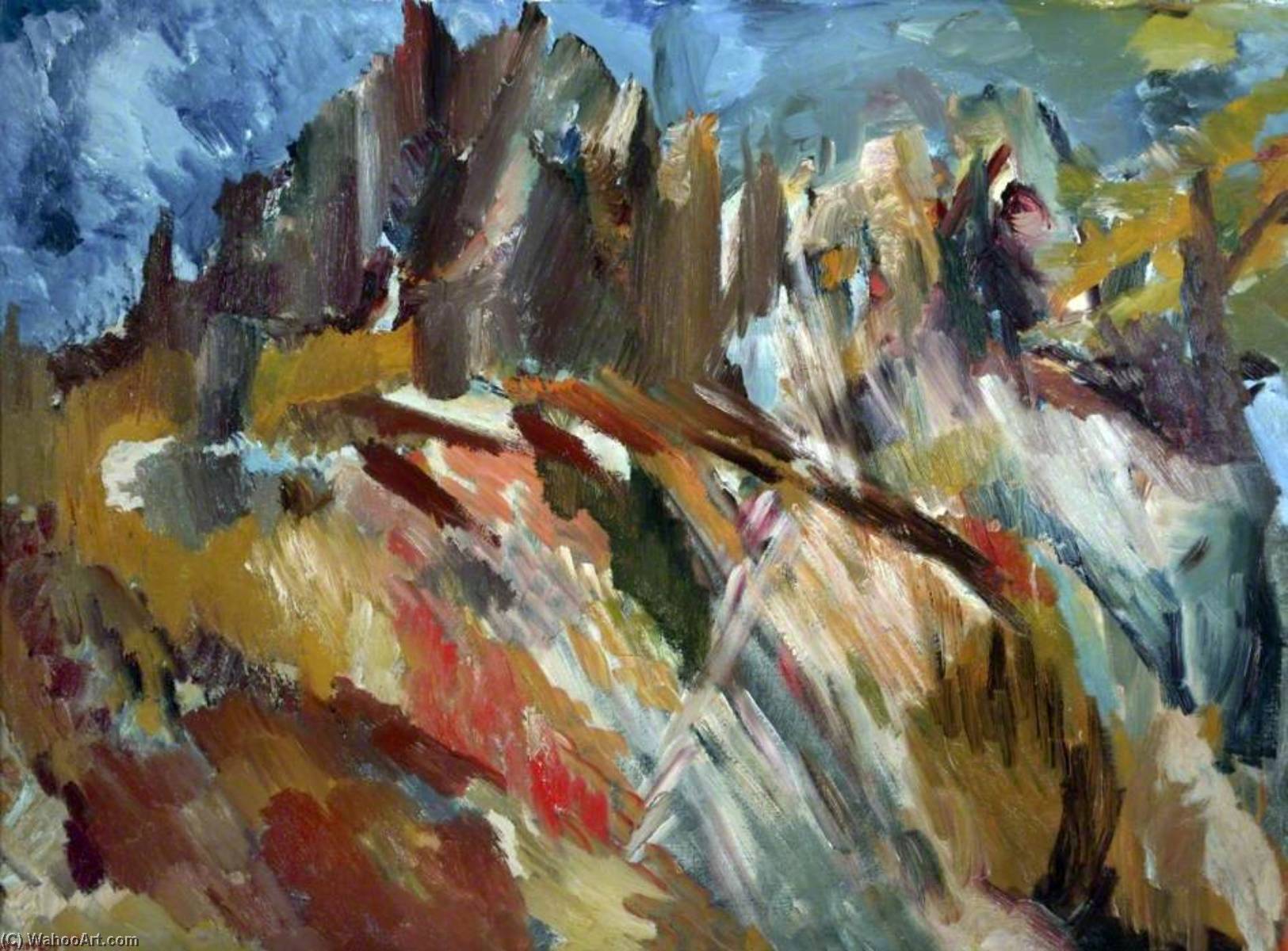 Wikioo.org - The Encyclopedia of Fine Arts - Painting, Artwork by David Garshen Bomberg - Mount Saint Hilarion and the Castle Ruins