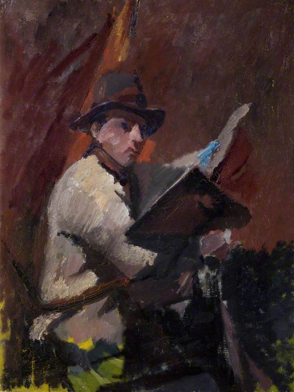 Wikioo.org - The Encyclopedia of Fine Arts - Painting, Artwork by David Garshen Bomberg - Self Portrait with Palette