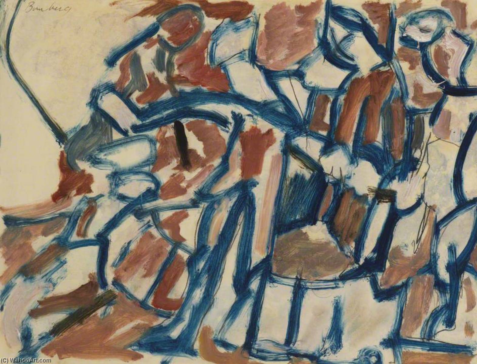 Wikioo.org - The Encyclopedia of Fine Arts - Painting, Artwork by David Garshen Bomberg - Ghetto Theatre (study)