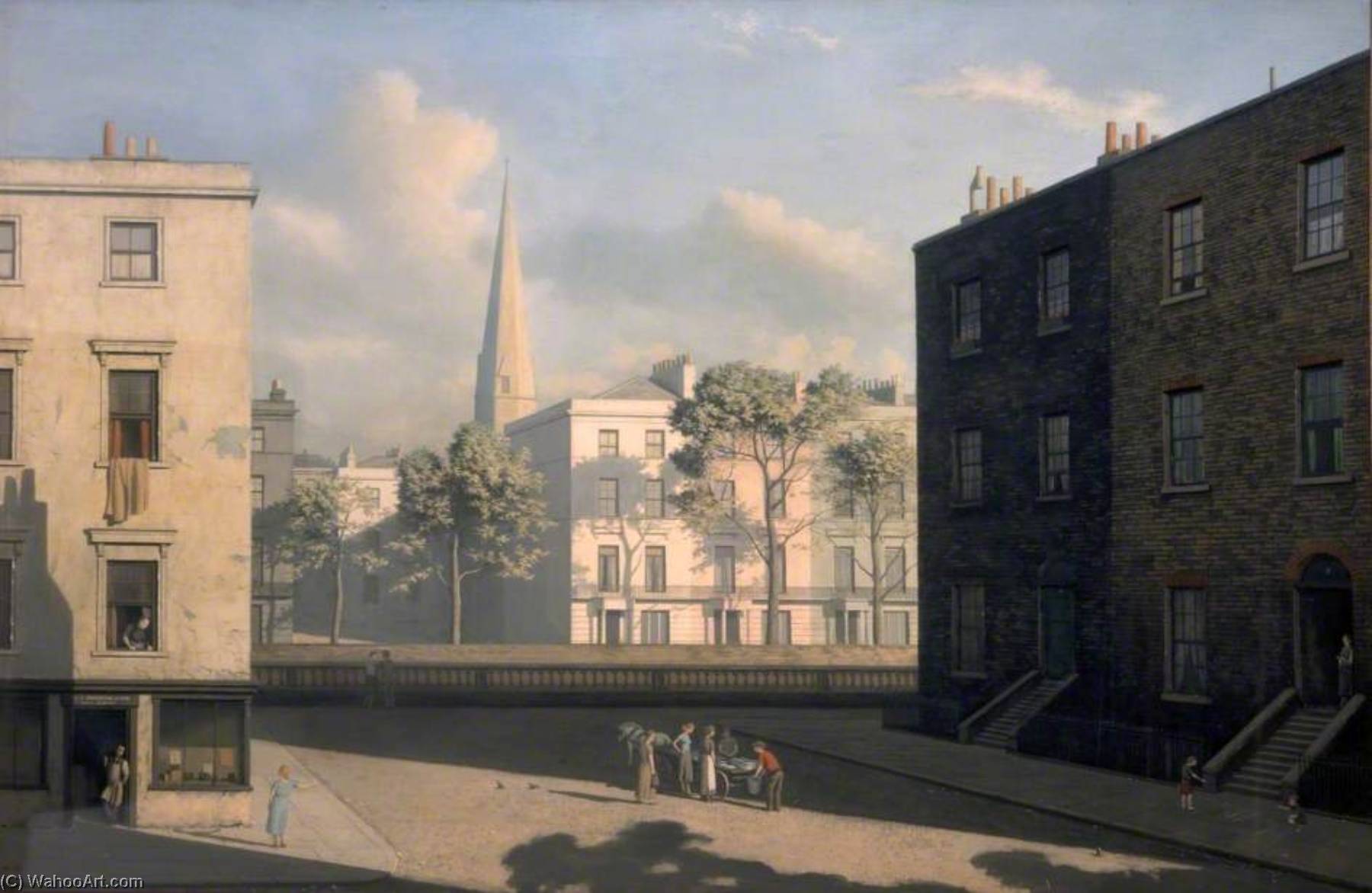 Wikioo.org - The Encyclopedia of Fine Arts - Painting, Artwork by Algernon Cecil Newton - Townscape