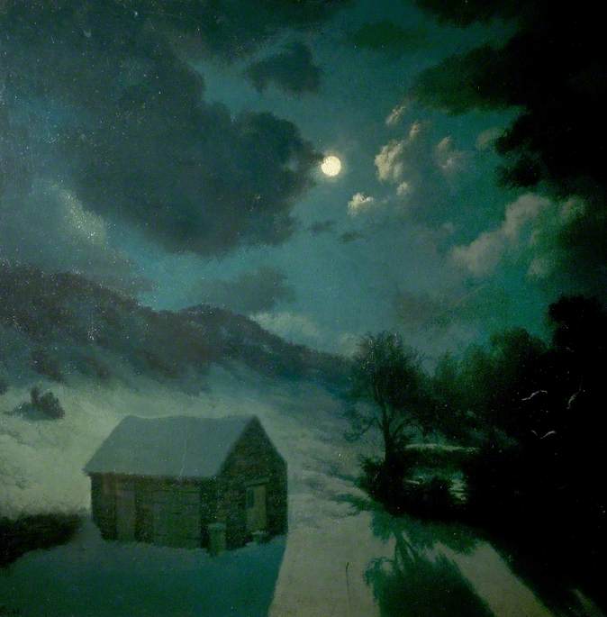 Wikioo.org - The Encyclopedia of Fine Arts - Painting, Artwork by Algernon Cecil Newton - Winter Moonrise, Yorkshire