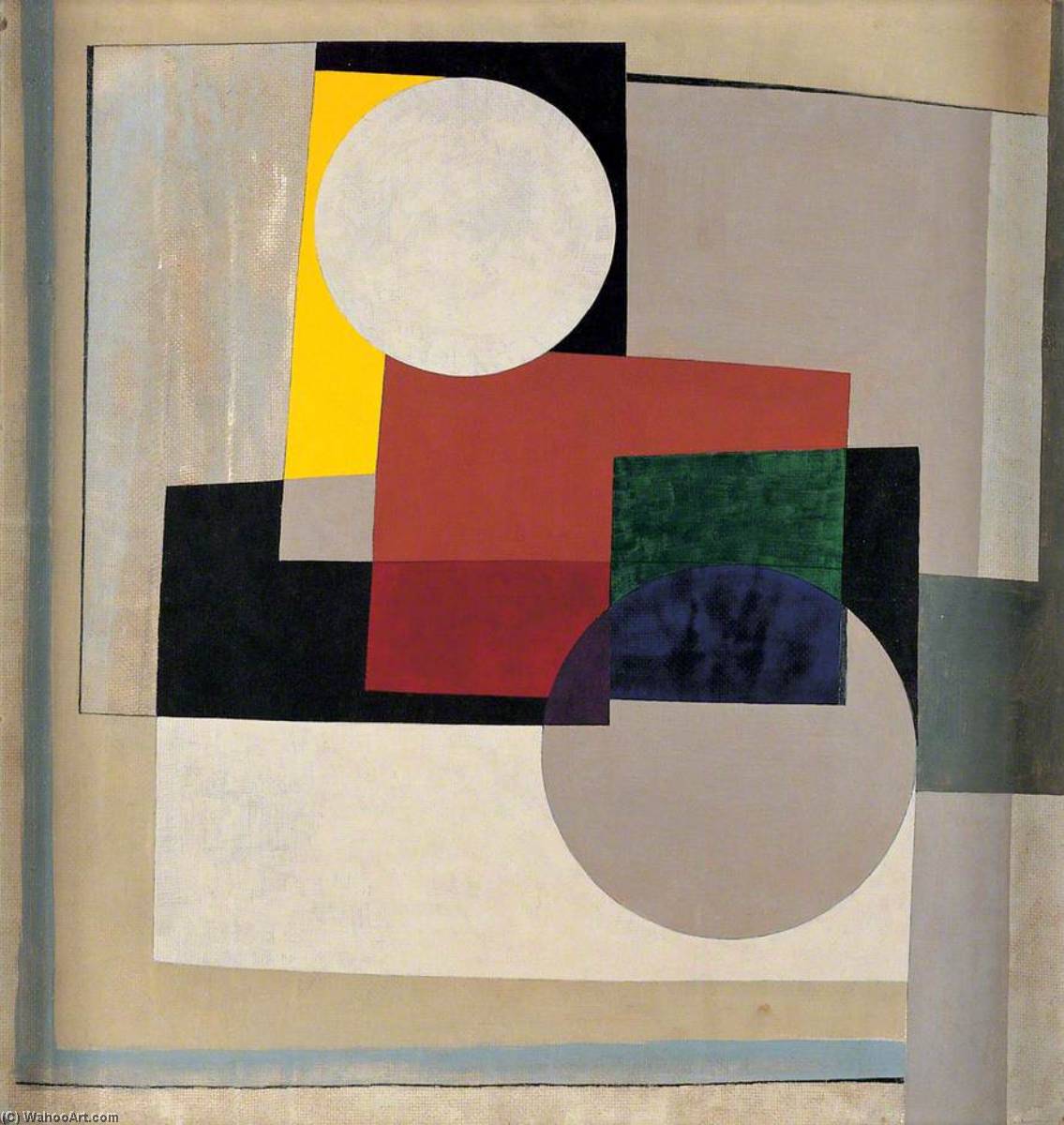 Wikioo.org - The Encyclopedia of Fine Arts - Painting, Artwork by Ben Nicholson - 1945 (2 circles)