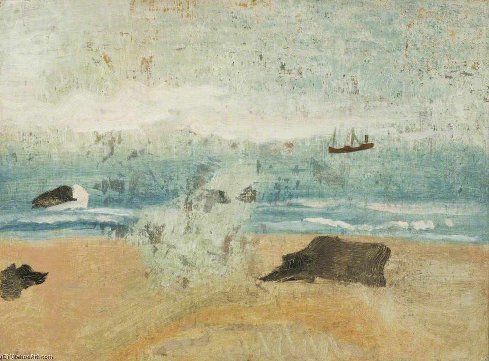 Wikioo.org - The Encyclopedia of Fine Arts - Painting, Artwork by Ben Nicholson - 1930 (Porthmeor Beach)