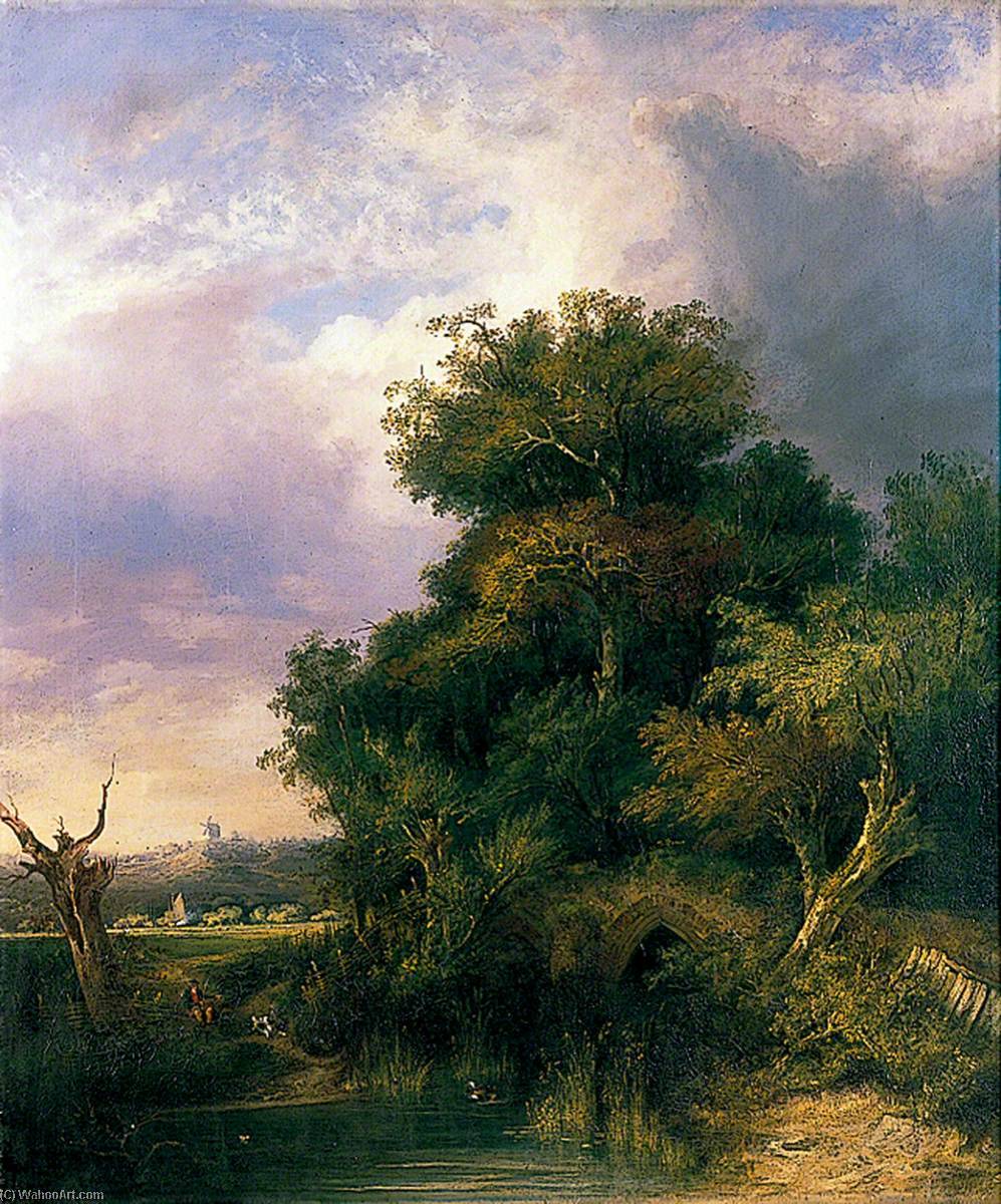 Wikioo.org - The Encyclopedia of Fine Arts - Painting, Artwork by John Berney Crome - View near Bury St Edmunds, Suffolk