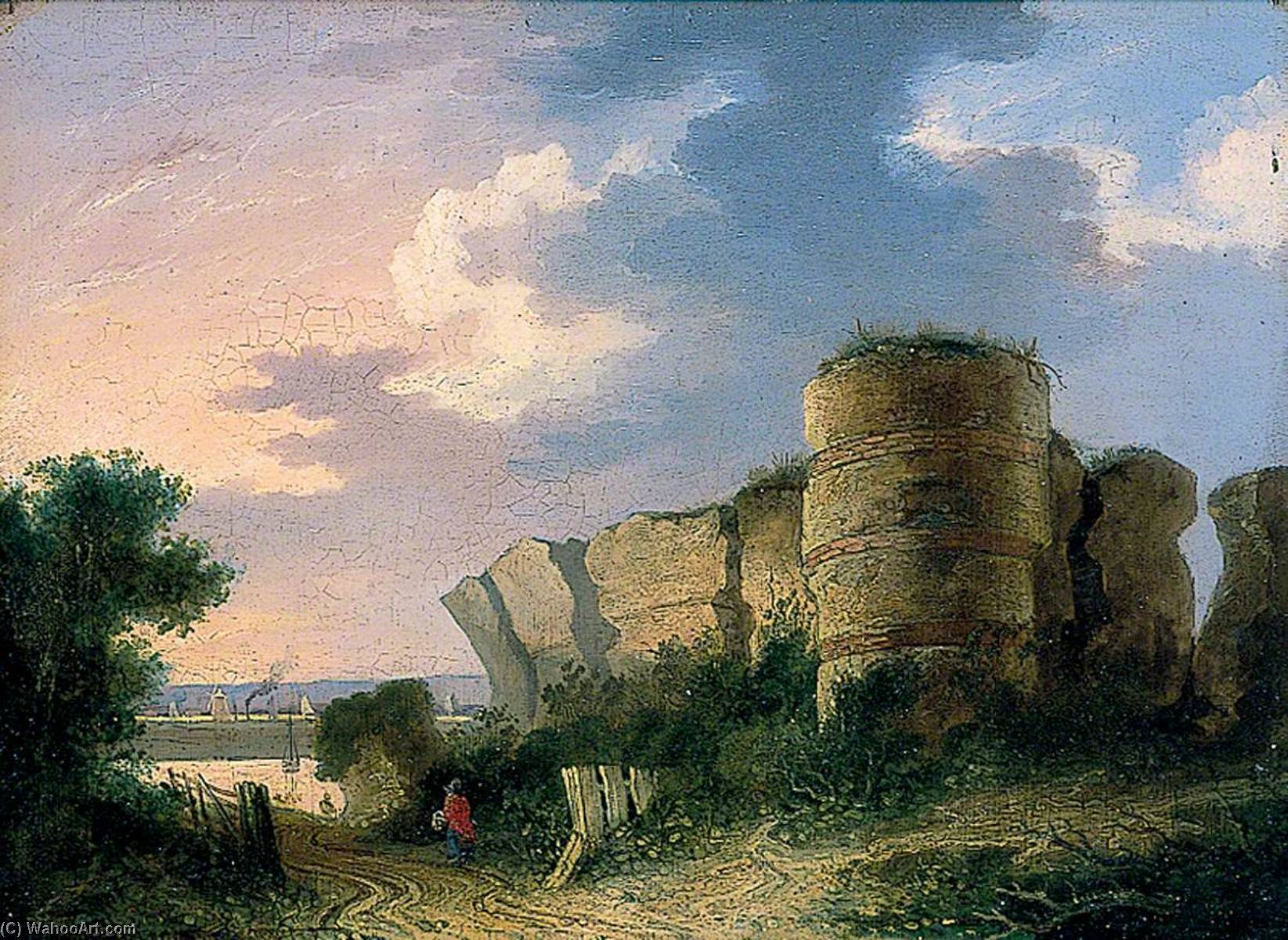 Wikioo.org - The Encyclopedia of Fine Arts - Painting, Artwork by John Berney Crome - Burgh Castle near Yarmouth, Norfolk