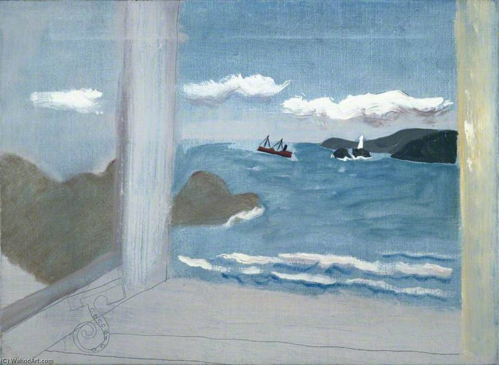 Wikioo.org - The Encyclopedia of Fine Arts - Painting, Artwork by Ben Nicholson - 1931 (St Ives Bay sea with boats)