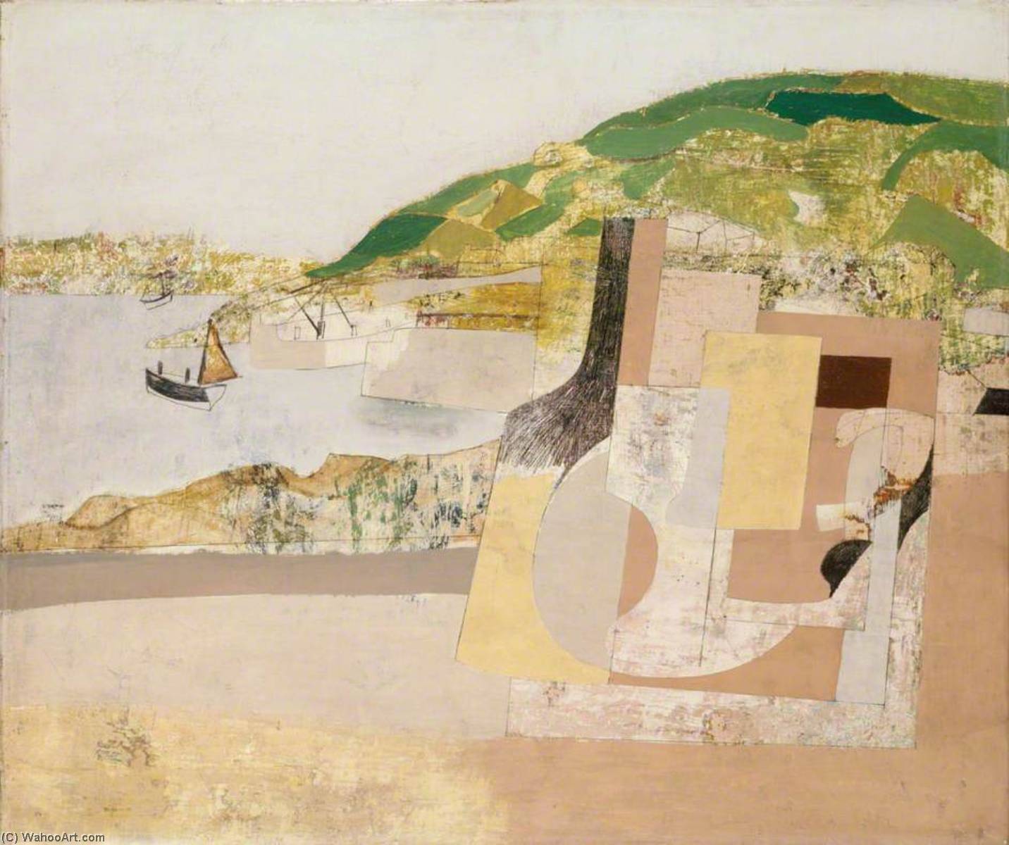 Wikioo.org - The Encyclopedia of Fine Arts - Painting, Artwork by Ben Nicholson - 11 November 1947 (Mousehole)
