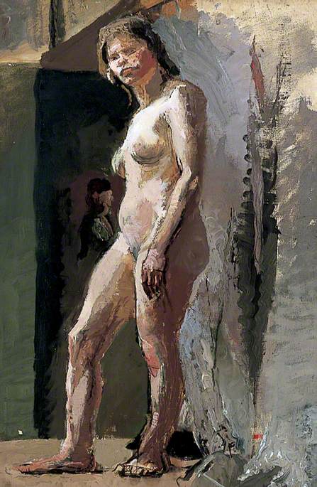 Wikioo.org - The Encyclopedia of Fine Arts - Painting, Artwork by Rodney Joseph Burn - Female Figure Standing