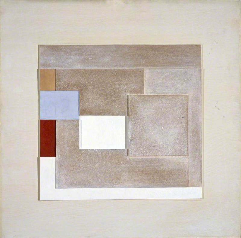 Wikioo.org - The Encyclopedia of Fine Arts - Painting, Artwork by Ben Nicholson - 1940 (painted relief plover's egg blue)