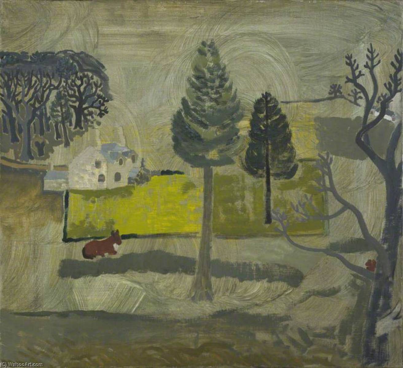 Wikioo.org - The Encyclopedia of Fine Arts - Painting, Artwork by Ben Nicholson - 1928 (Walton Wood cottage no.1)