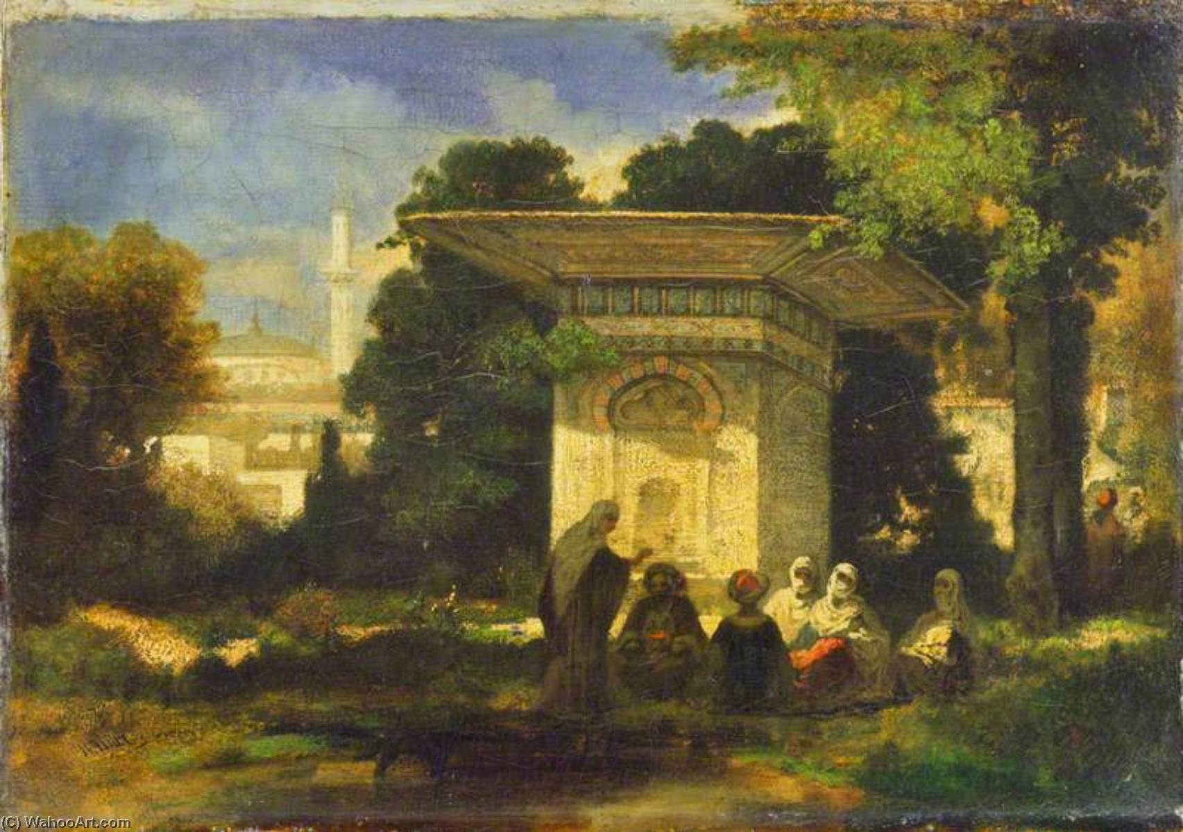 Wikioo.org - The Encyclopedia of Fine Arts - Painting, Artwork by Narcisso Díaz De La Peña - A Turkish Fountain