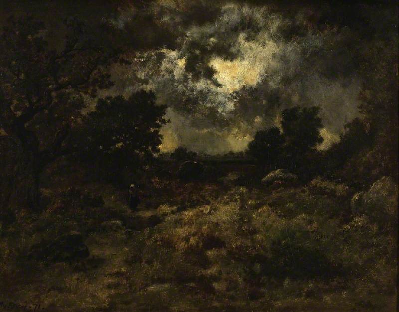 Wikioo.org - The Encyclopedia of Fine Arts - Painting, Artwork by Narcisso Díaz De La Peña - Storm in the Forest of Fontainbleau