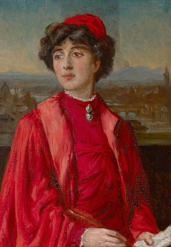 Wikioo.org - The Encyclopedia of Fine Arts - Painting, Artwork by Clare Atwood - 'Vita' (The Honourable Victoria Mary) Sackville West (1892–1962), Later Lady Nicholson, in Ellen Terry's 1895 Costume for 'Portia' in William Shakespeare's 'The Merchant of Venice', for the Masque at Knole, 3 July 1910