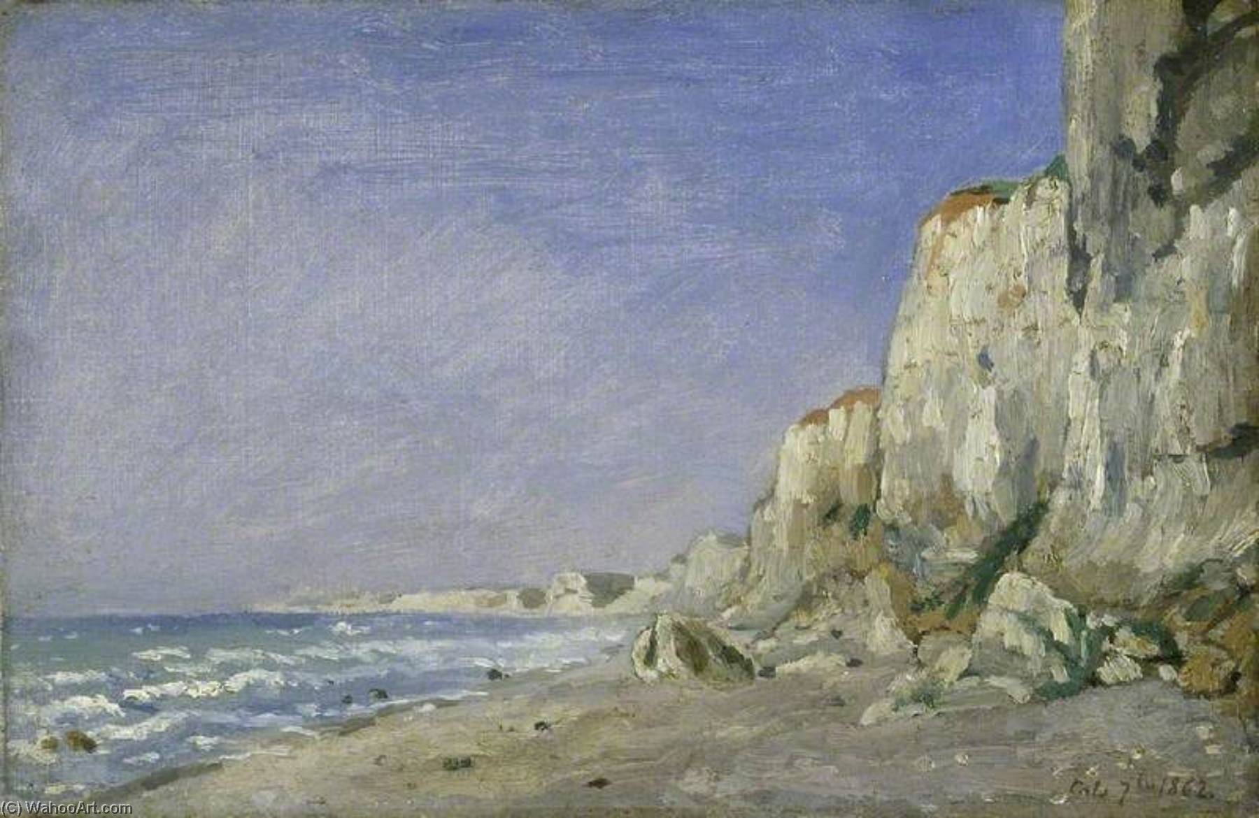 WikiOO.org – 美術百科全書 - 繪畫，作品 Adolphe Félix Cals - 迪耶普附近的悬崖