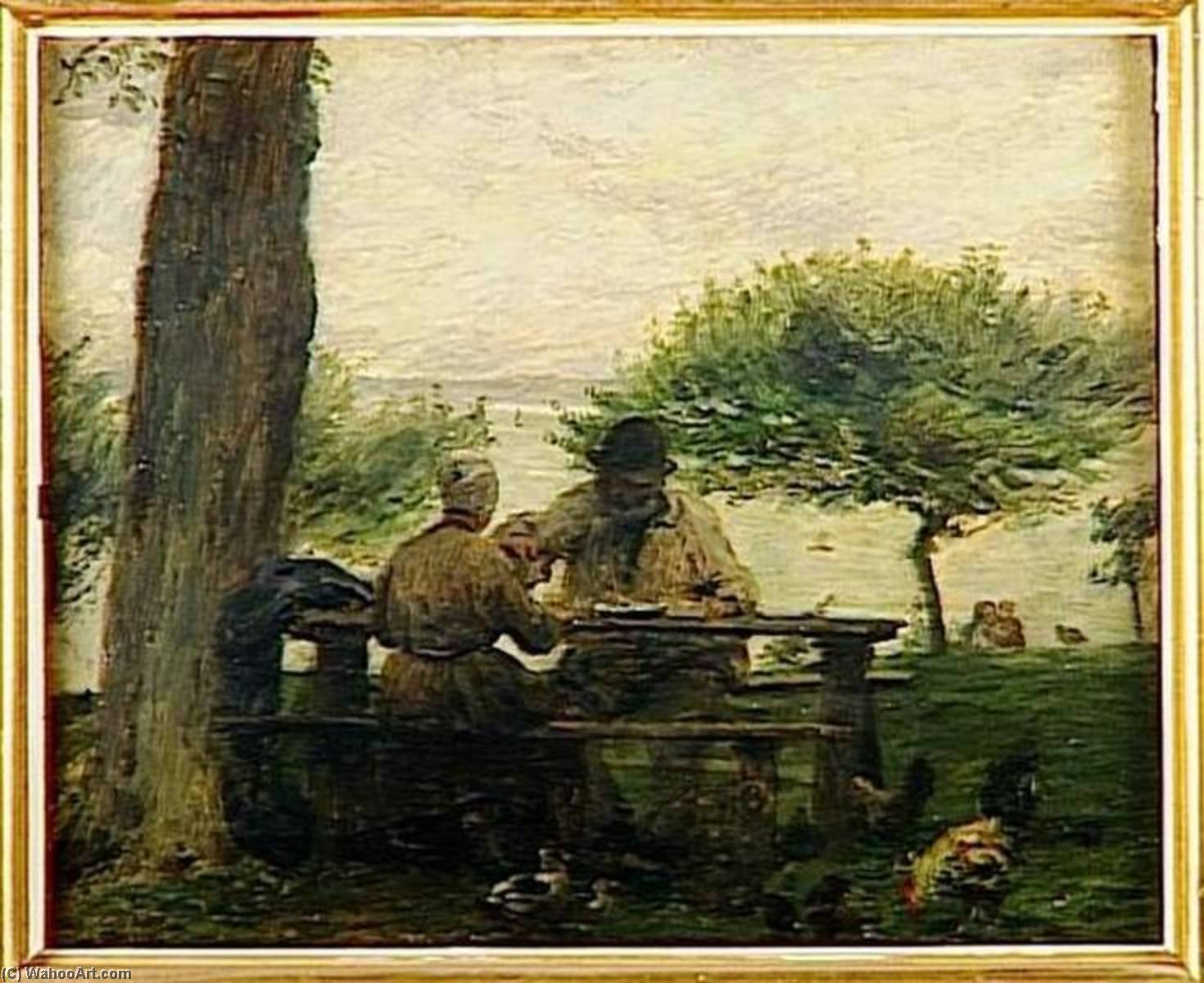 Wikioo.org - The Encyclopedia of Fine Arts - Painting, Artwork by Adolphe Félix Cals - LE DEJEUNER A HONFLEUR (COTE DE GRACE)