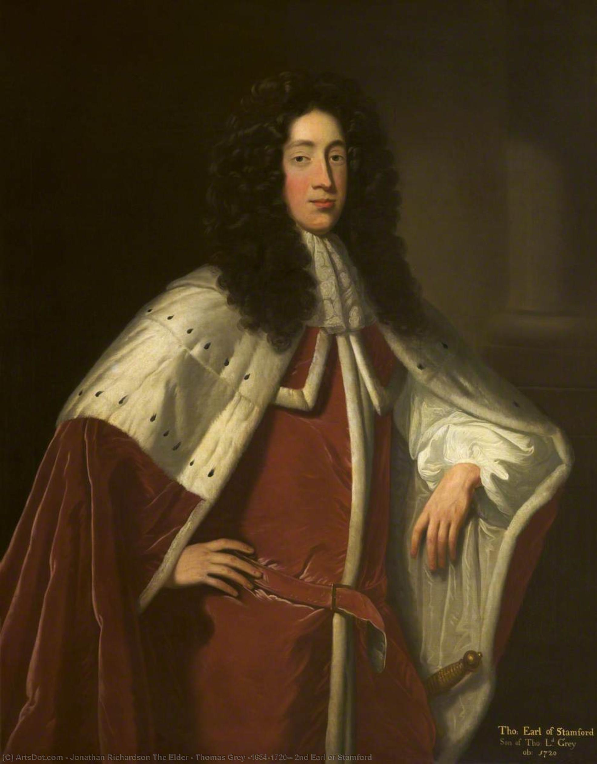 WikiOO.org - Енциклопедия за изящни изкуства - Живопис, Произведения на изкуството Jonathan Richardson The Elder - Thomas Grey (1654–1720), 2nd Earl of Stamford