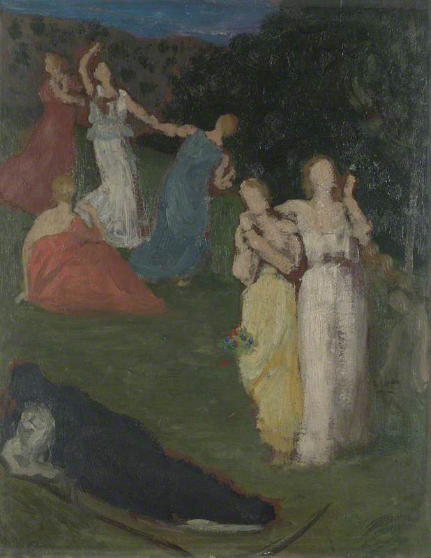 Wikioo.org - The Encyclopedia of Fine Arts - Painting, Artwork by Pierre Puvis De Chavannes - Death and the Maidens