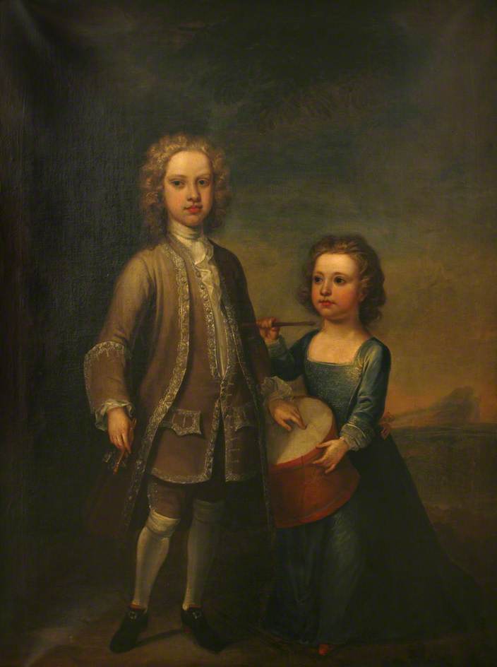 Wikioo.org - The Encyclopedia of Fine Arts - Painting, Artwork by Jonathan Richardson The Elder - George, 1st Earl of Mount Edgcumbe (1720–1795) and Richard, 2nd Baron (1716–1761)