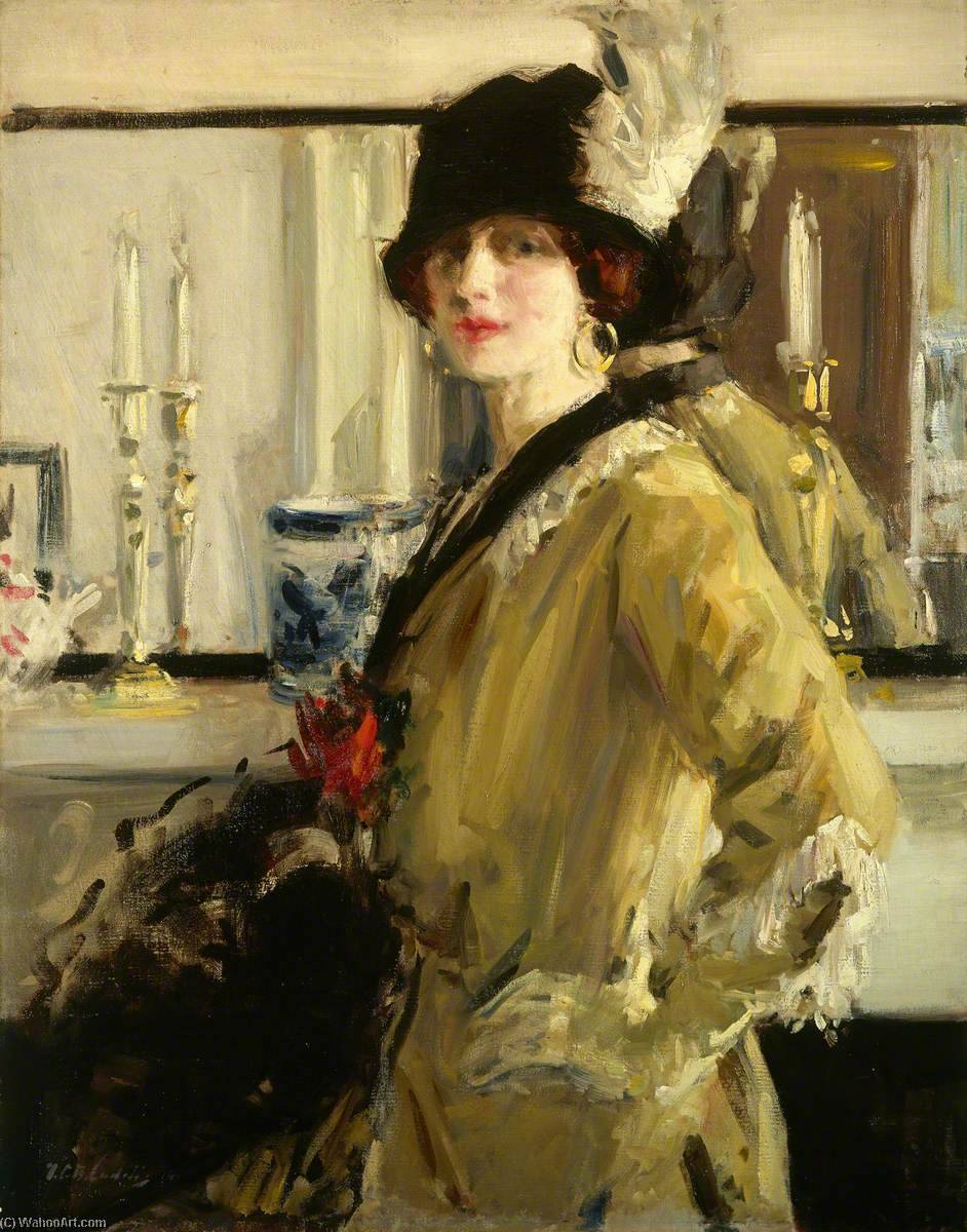 Wikioo.org - The Encyclopedia of Fine Arts - Painting, Artwork by Francis Campbell Boileau Cadell - The Black Hat