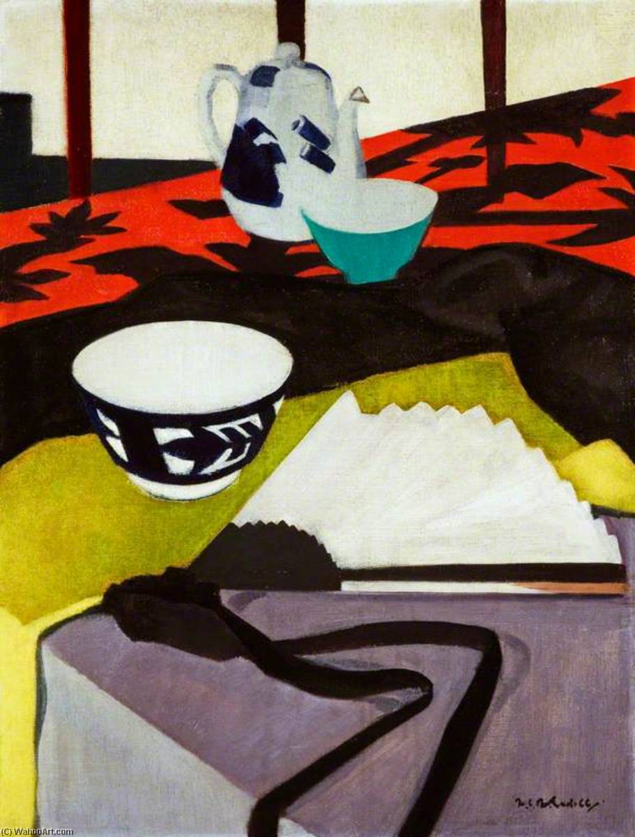 Wikioo.org - The Encyclopedia of Fine Arts - Painting, Artwork by Francis Campbell Boileau Cadell - Still Life (The Grey Fan)