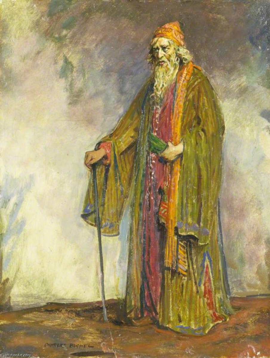Wikioo.org - The Encyclopedia of Fine Arts - Painting, Artwork by Charles A Buchel - Herbert Beerbohm Tree (1852–1917), as Shylock in 'The Merchant of Venice' by William Shakespeare